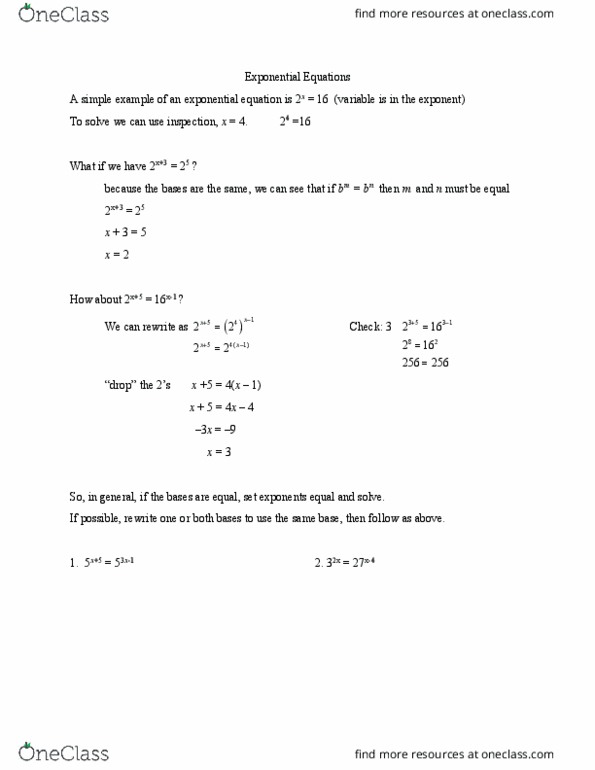 MTH-100 Lecture Notes - Lecture 42: Exponential Function, Scientific Calculator thumbnail
