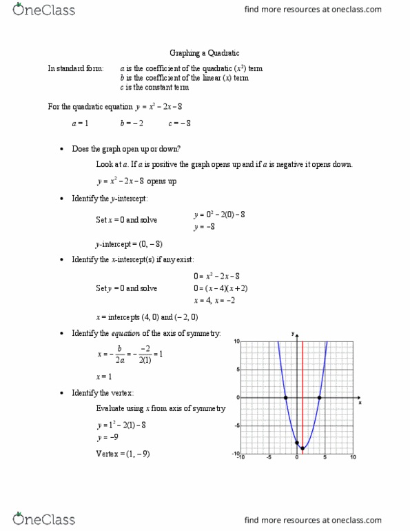 MTH-100 Lecture Notes - Quadratic Equation thumbnail