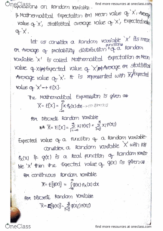 BTECH- ELECTRICAL AND ELECTRONICS ENGGI EERING Chapter unit 2: Probability and Stochastic processes_UNIT 2 (Operations On Single _ Multiple Random Variables – Expectations) thumbnail