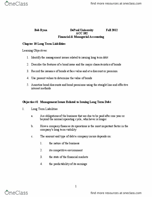 ACC 102 Lecture Notes - Lecture 10: Amortizing Loan, Operating Lease, Current Liability thumbnail