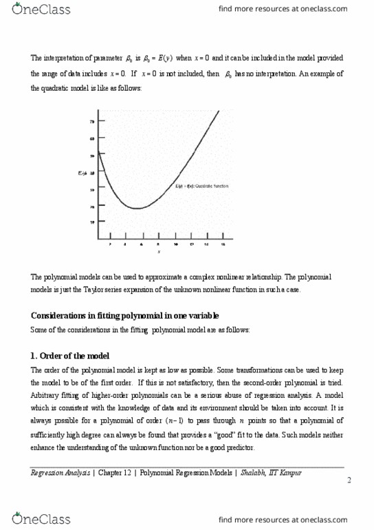 MTH-416, REGRESSION ANALYSIS Lecture Notes - Fall 2016, Lecture 12 ...