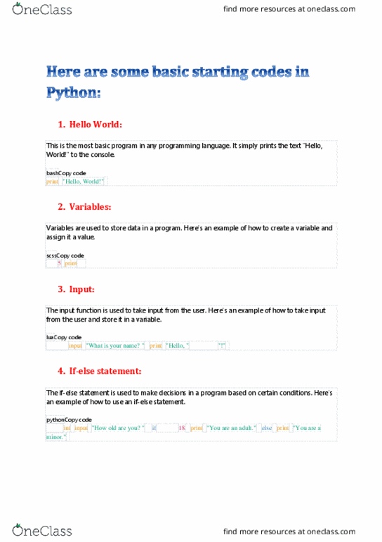 Lecture : Here are some basic starting codes in Python thumbnail