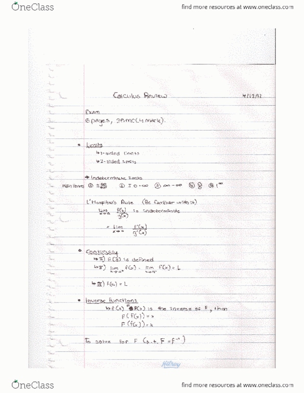 Math 1004 Carleton