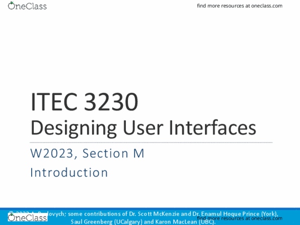 ITEC 3230 Lecture Notes - Lecture 1: Scott Mckenzie, Direct Manipulation Interface, Affordance thumbnail