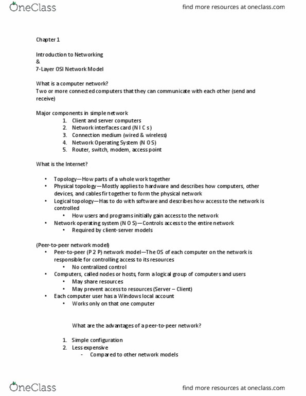 MIS 320 Study Guide - Spring 2023, midterm - Network Operating System ...