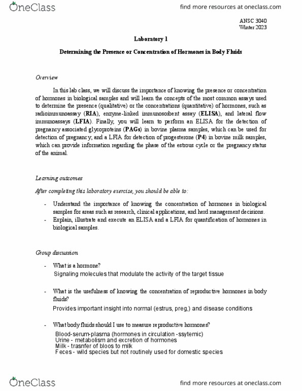 ANSC 3080 Lecture : Laboratory 1 - Worksheet thumbnail