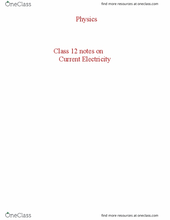 PY-101 Lecture : Physics- Current Electricity of class 12 thumbnail