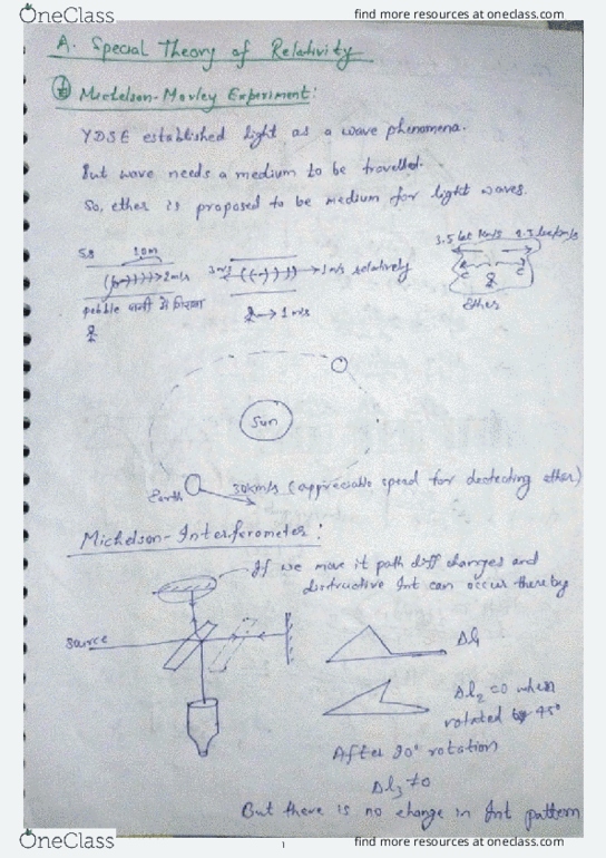 Special Theory of Relativity Notes thumbnail