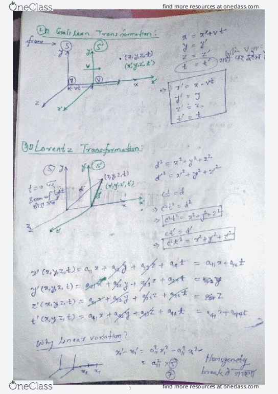 PHYSICE Lecture : Special Theory of Relativity Notes 2 thumbnail