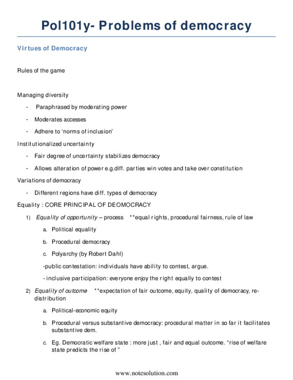 POL101Y1 Lecture : problems of democracy thumbnail