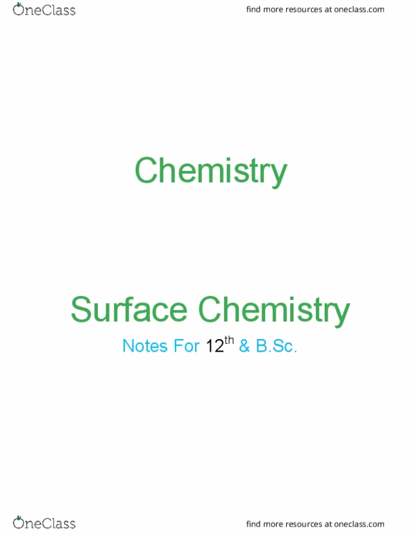 CH101 Lecture 3: Surface chemistry for Class 12 & BSc thumbnail