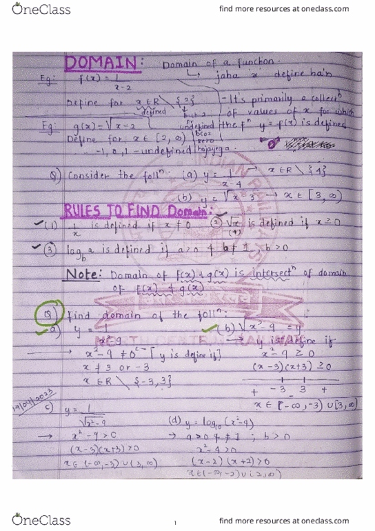 MATH Lecture 3: maths_FUNCTION_Domain+Sums_(College+Jee)_notes thumbnail