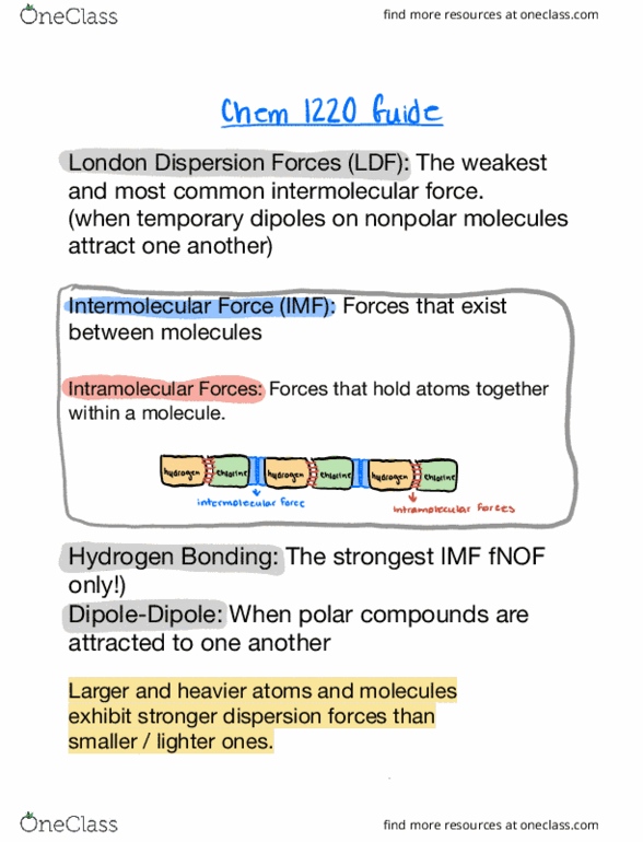 CHEM 1220 : Final Study Guide 1220 Copy - OneClass