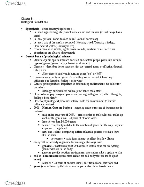 PSYC 100 Chapter Notes - Chapter 3: Benzodiazepine, Neuroglia, Infor thumbnail