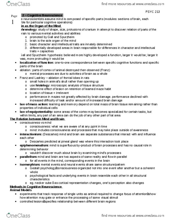 PSYC 213 Chapter Notes - Chapter 2: Emergence, Gestalt Psychology, Neurology thumbnail