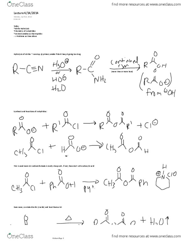 CHEM 2332H Lecture Notes - Electrophile, Opata Language thumbnail