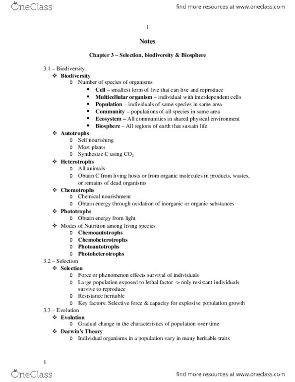 BIOL 1500 Lecture Notes - Catastrophism, Gradualism, Homeobox thumbnail