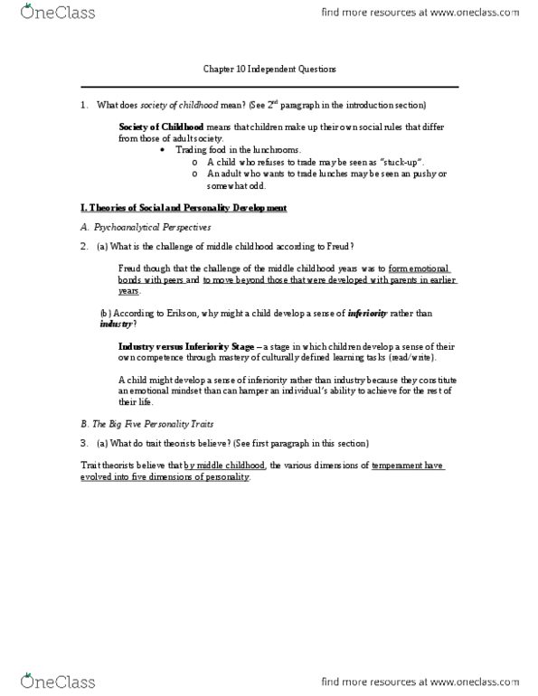 FMST 210 Chapter Notes - Chapter 10: Big Five Personality Traits, Conscientiousness, Neuroticism thumbnail