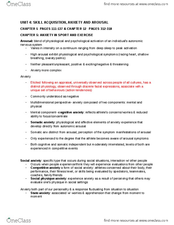 PSYC 3480 Chapter Notes - Chapter 4: Cadence Skill, Unit, Gender Role thumbnail