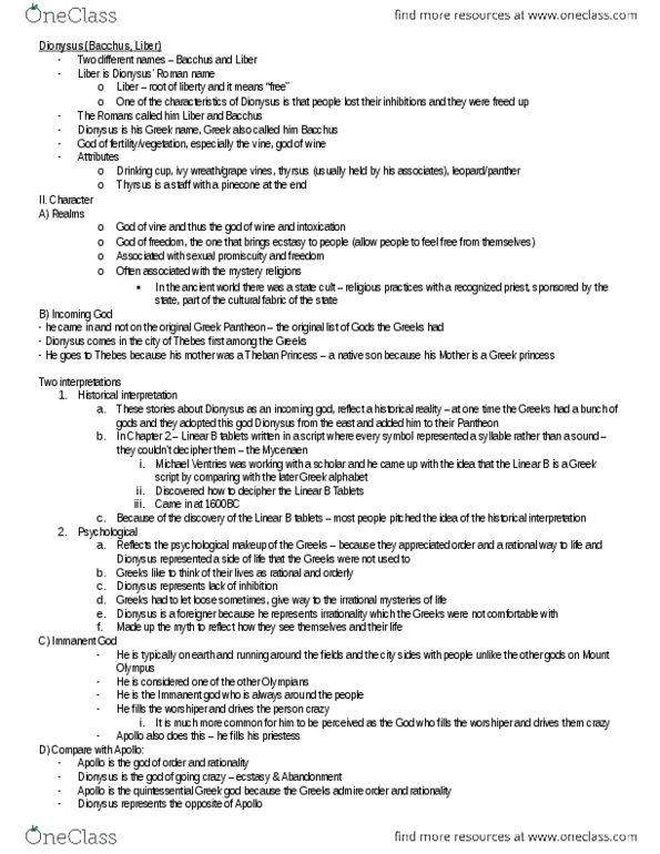 CLAS104 Lecture Notes - Lecture 4: Immanence, Conifer Cone, Pomegranate thumbnail