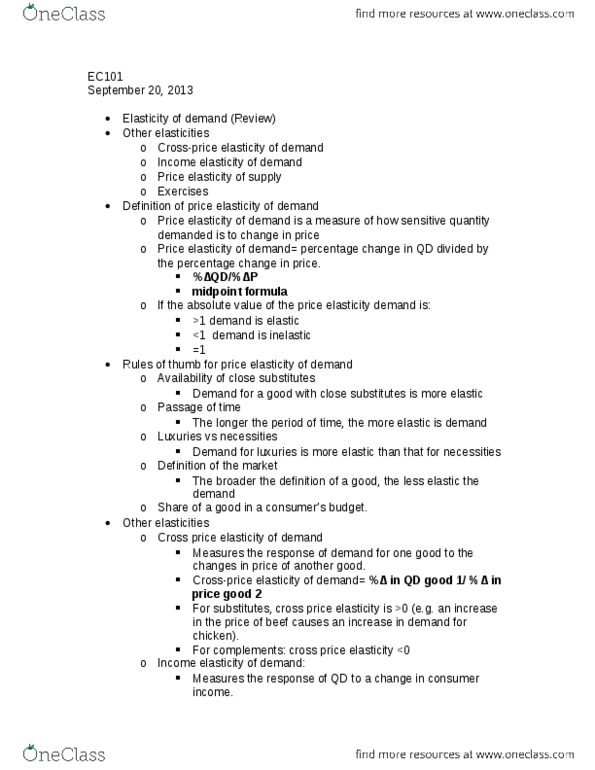 CAS EC 101 Lecture Notes - Normal Good thumbnail