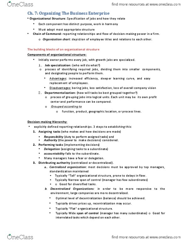 ANTA01H3 Chapter Notes -Departmentalization, Learning Organization thumbnail