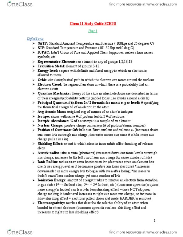 CHM151Y1 Chapter Notes -Lone Pair, Ionic Compound, Metalloid thumbnail