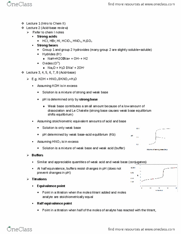 CHEM 1AA3 Lecture Notes - Acid Strength, Weak Base, Conjugate Acid thumbnail