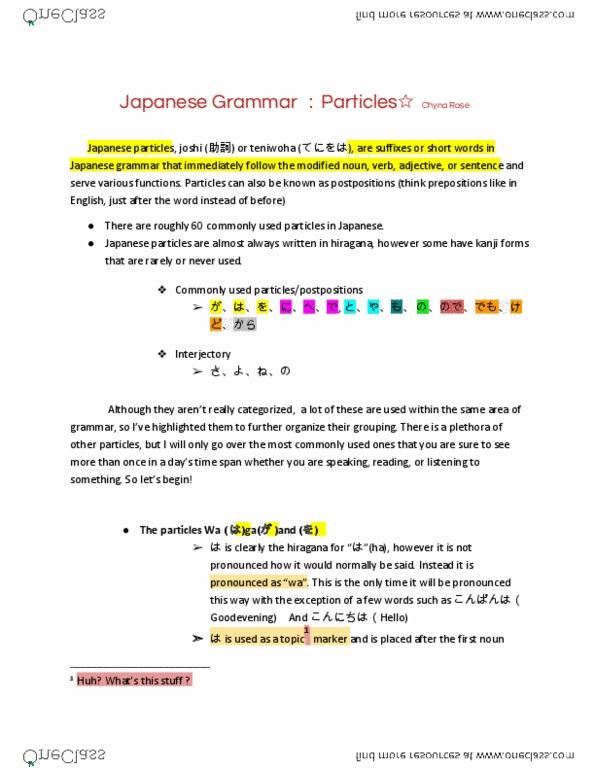 JAPN 1010 Lecture Notes - Heta, Nori, Kami thumbnail