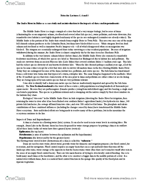 BIO SCI 97 Lecture Notes - Lecture 3: Protozoa, Allochthon, Algal Bloom thumbnail