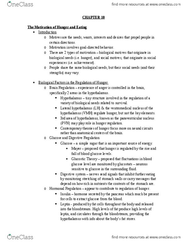 PSY100Y5 Chapter Notes - Chapter 10: Observational Learning, Sex Steroid, Executive Functions thumbnail