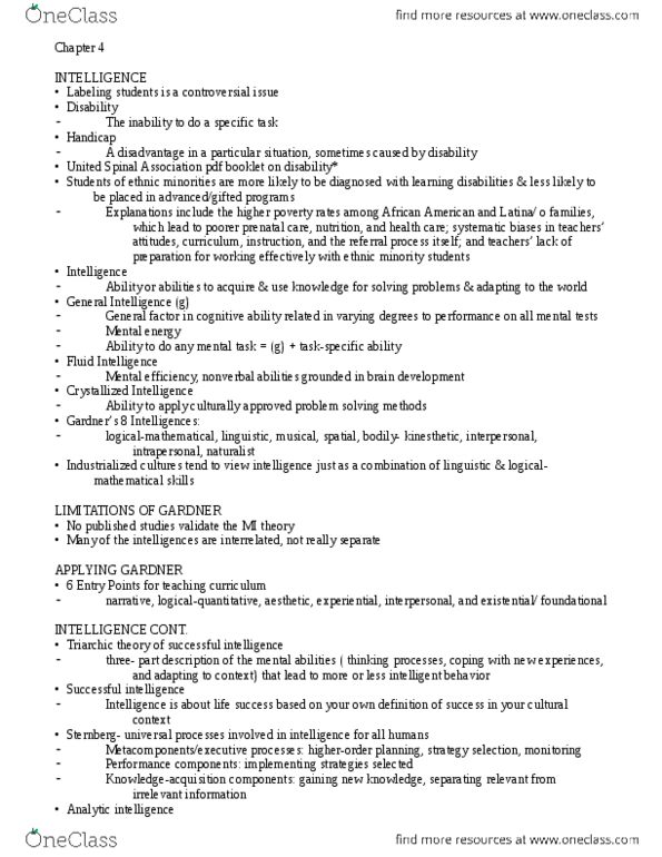 TAL 103 Chapter Notes - Chapter 4: Stuttering, Direct Instruction, Fluid And Crystallized Intelligence thumbnail