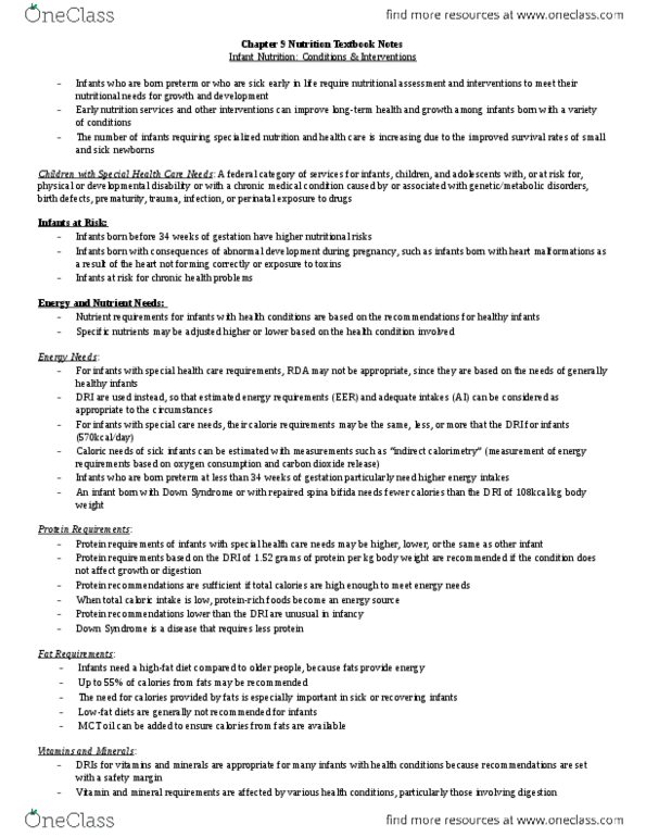 NUTR 2050 Chapter Notes - Chapter 9: Abdominal Wall, Genetic Disorder, Cleft Lip And Cleft Palate thumbnail