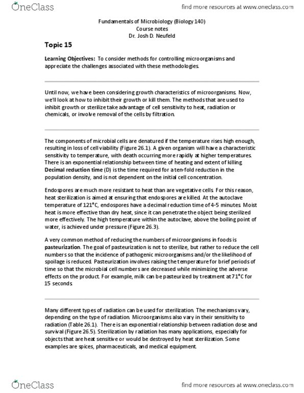 BIOL240 Lecture Notes - Microorganism, Disinfectant, Boiling Point thumbnail