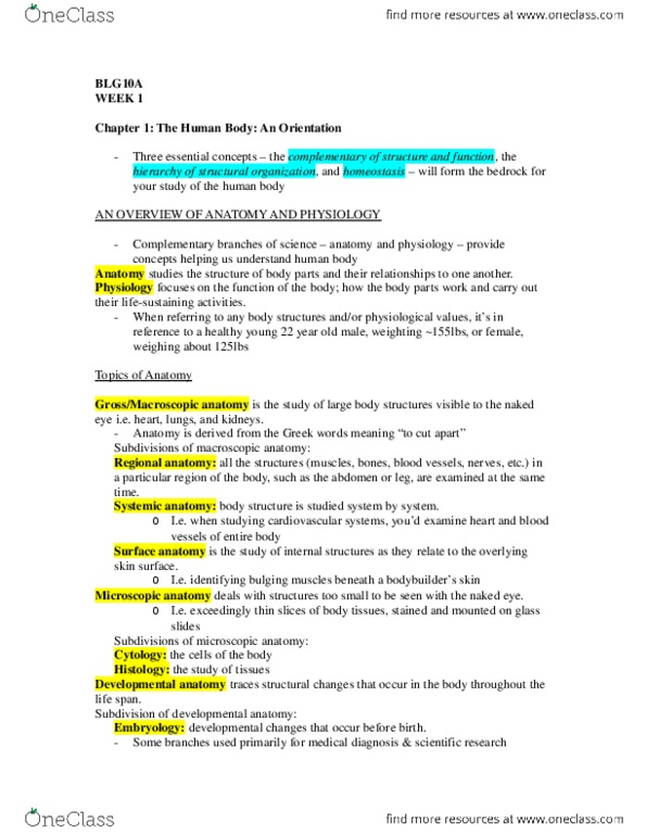 BLG 10A/B Chapter Notes - Chapter 1-2: Epigastrium, Weak Base, Sodium Bicarbonate thumbnail