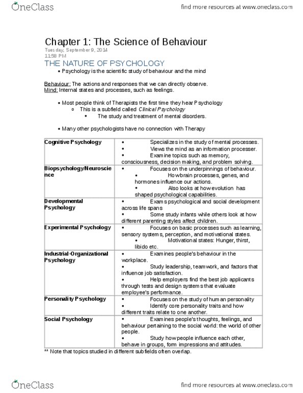 Psychology 1000 Lecture Notes - Positive Psychology, Job Satisfaction, Confirmation Bias thumbnail