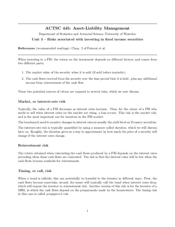 ACTSC445 Lecture Notes - Reinvestment Risk, Prepayment Of Loan, United States Treasury Security thumbnail