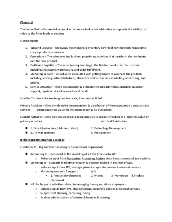 ITM 102 Chapter 4: chapter 4 book notes thumbnail