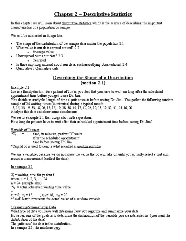 Statistical Sciences 2035 Lecture Notes - Jim Yong Kim, Creatine Kinase, Kims thumbnail
