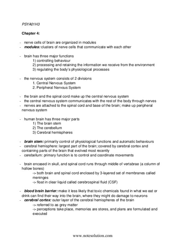 PSYA01H3 Chapter 4: Chapter Four Notes thumbnail