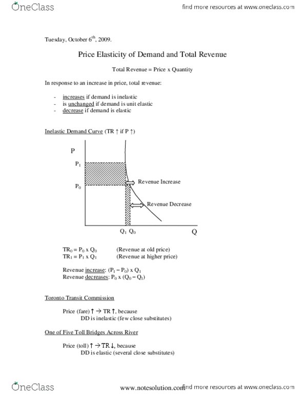 ECO101H1 Lecture 7: Lecture 7-Price Elasticity of Demand and Total Revenue thumbnail
