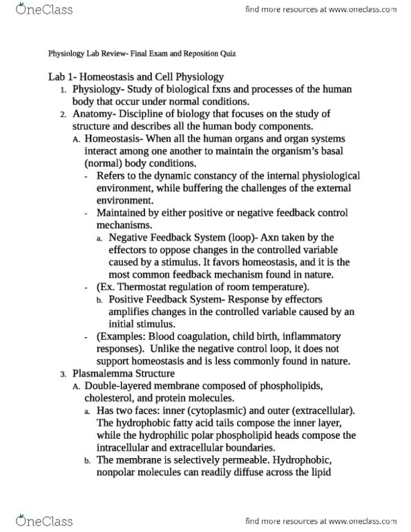 PCB 3703C Study Guide - Fall 2013, - Basal Body Temperature, Cell