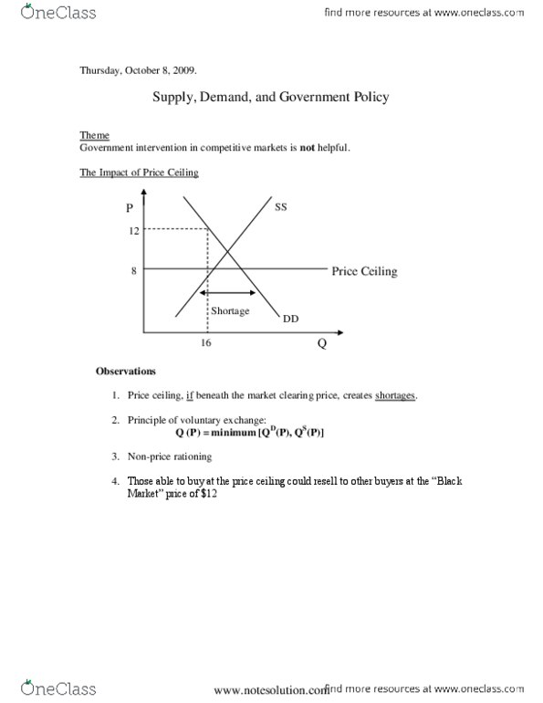 ECO101H1 Lecture 8: Lecture 8-Supply, Demand and Government Policy thumbnail