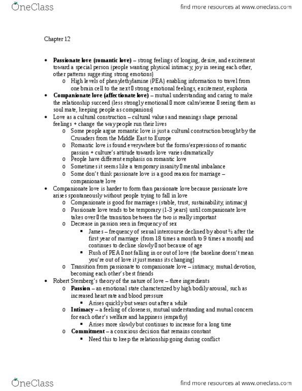 PSYC 215 Chapter Notes - Chapter 12: Human Male Sexuality, Social Exchange Theory, John Bowlby thumbnail