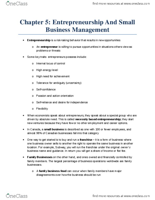 GMS 200 Chapter Notes - Chapter 5: Sole Proprietorship, Limited Liability Partnership, General Partnership thumbnail