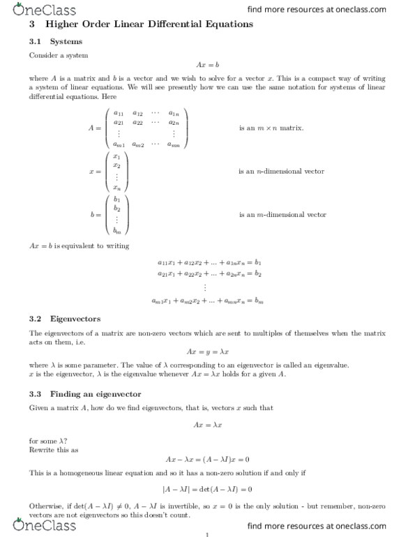 MAT 2384 Lecture Notes - Hermitian Matrix, System Of Linear Equations, Dot Product thumbnail