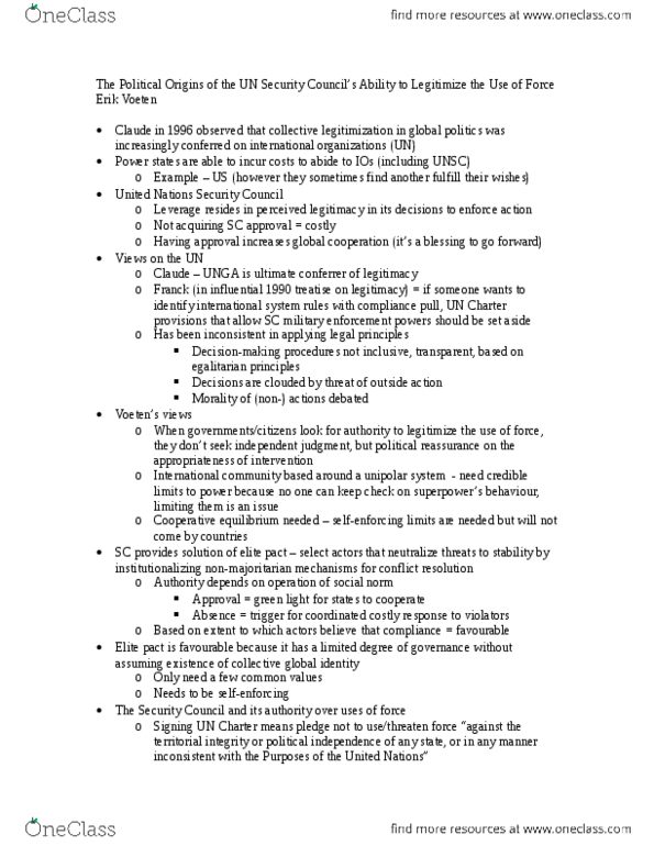 POLI 345 Chapter Notes -United Nations General Assembly, Communicative Action, Risk Premium thumbnail
