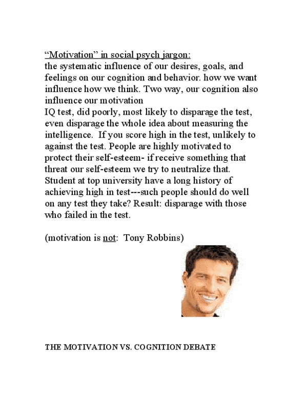 PSY220H1 Lecture Notes - Tony Robbins, Confirmation Bias, Intelligence Quotient thumbnail