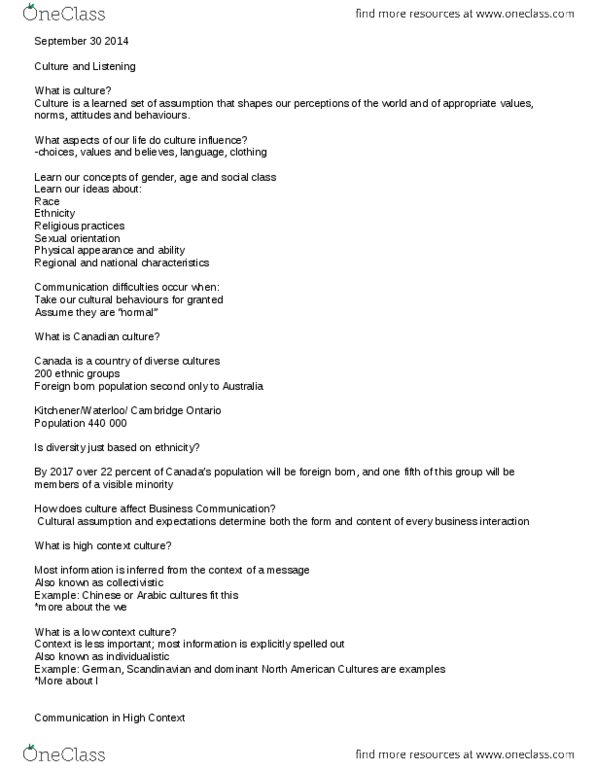 BU208 Lecture Notes - Communication, Calendar Date, Interpersonal Relationship thumbnail