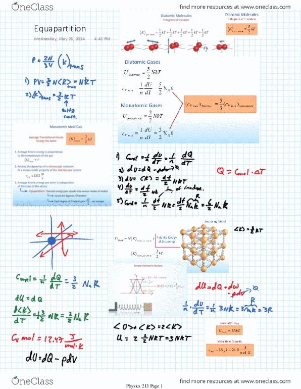 Ph 213 Chapter Notes -Simple Harmonic Motion, Thermal Energy thumbnail